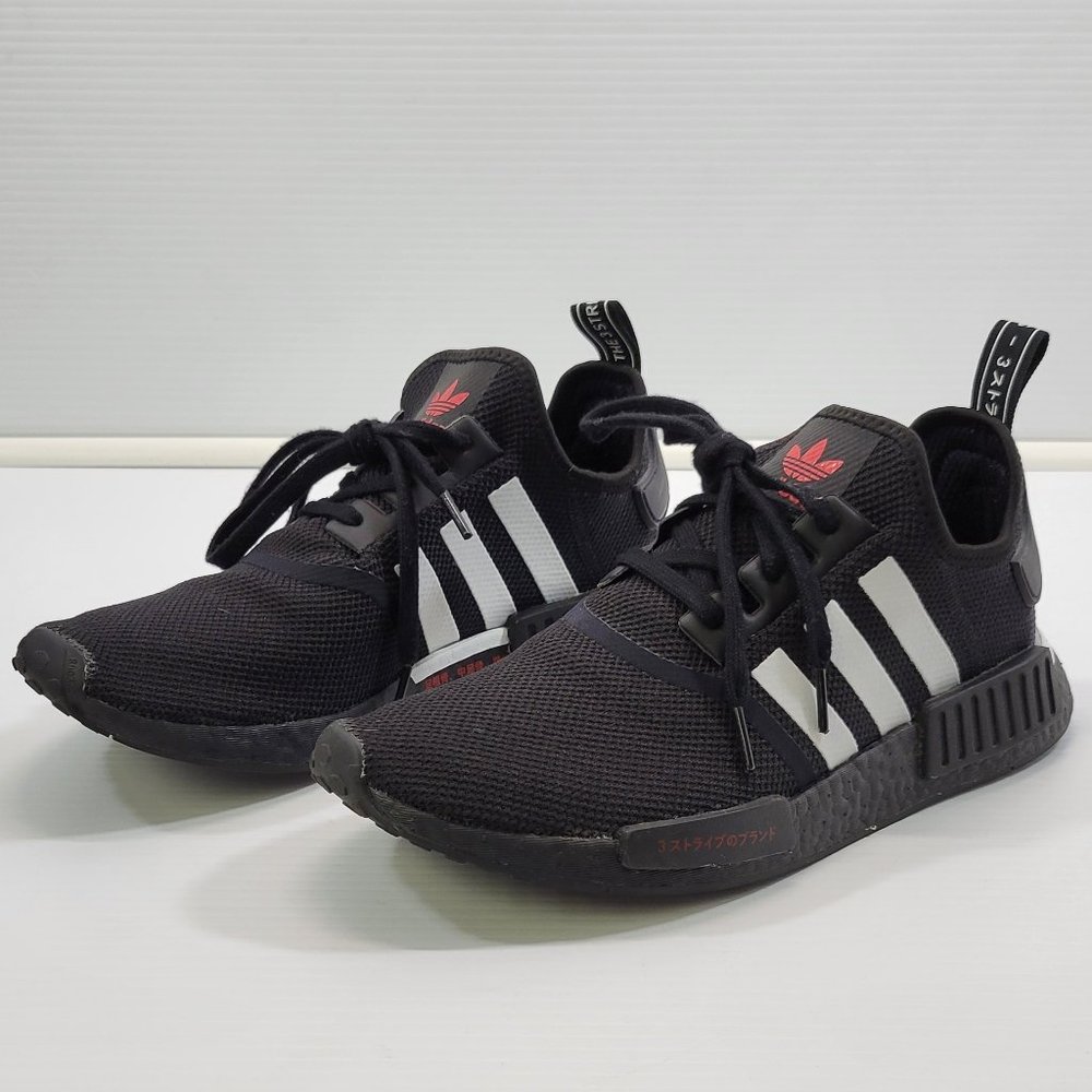 Adidas NMD R1 Originals - Red Japanese Side Print - Black White 2020 Men Size 10 - Picture 4 of 13